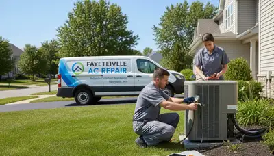 Professional AC repair technician servicing air conditioner units in Syracuse, NY