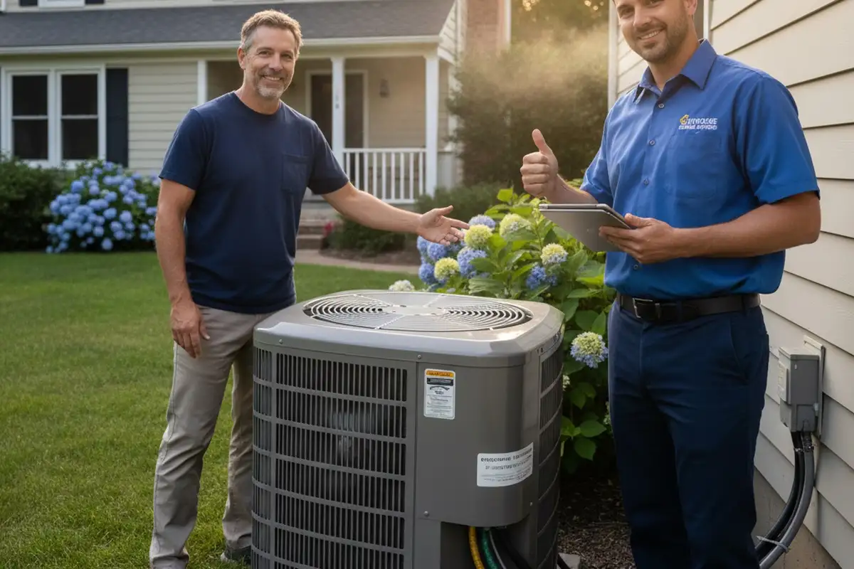 Restored air conditioner after professional AC repair in Syracuse, NY, ensuring reliable cooling performance